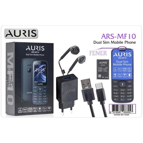 Auris ARS-MF10 Çift Sim kartlı/Bt/Radio/Lamba/BTK Kayıtlı Tuşlu Telefon