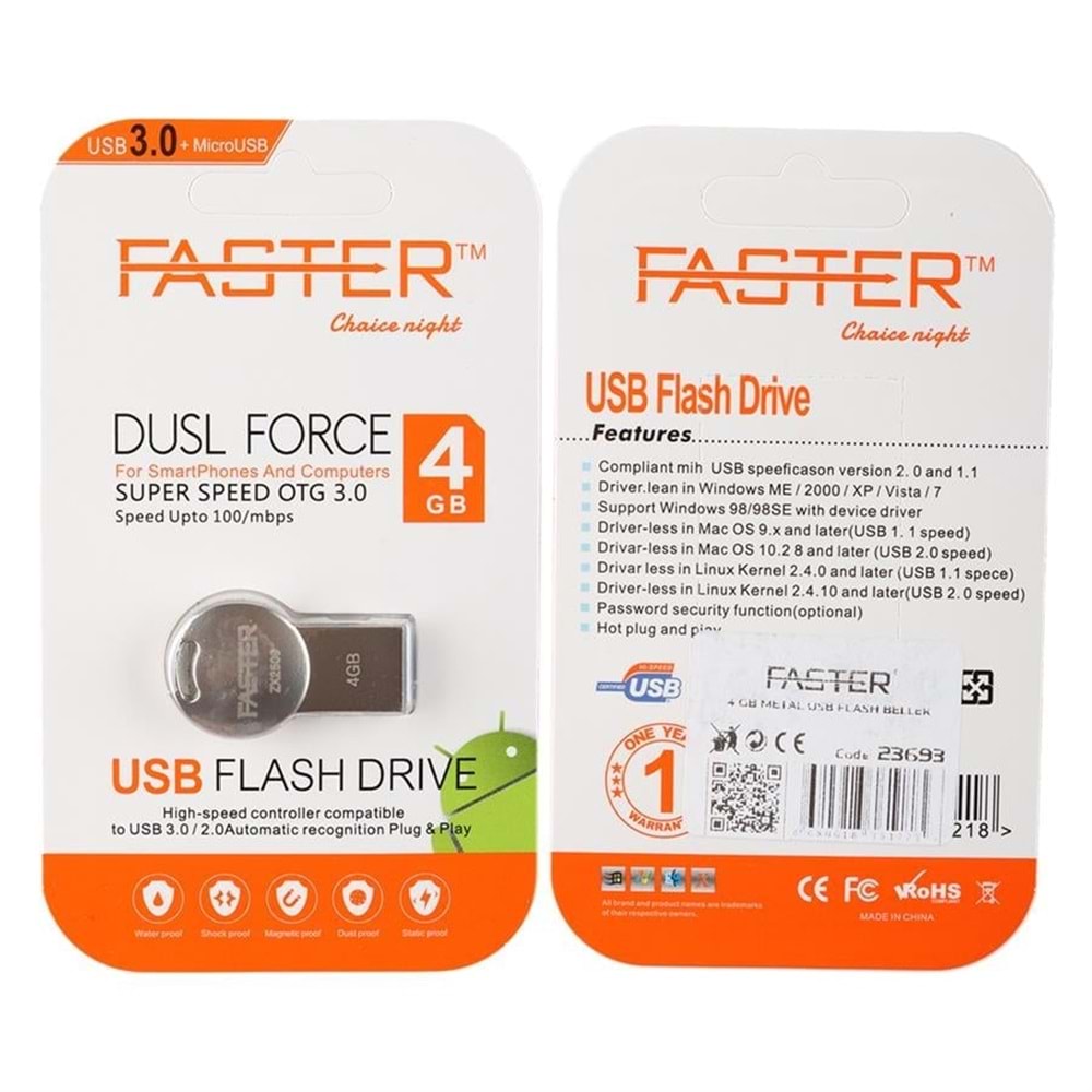 Faster 4 Gb Usb 3.0 Metal USB Flash Bellek