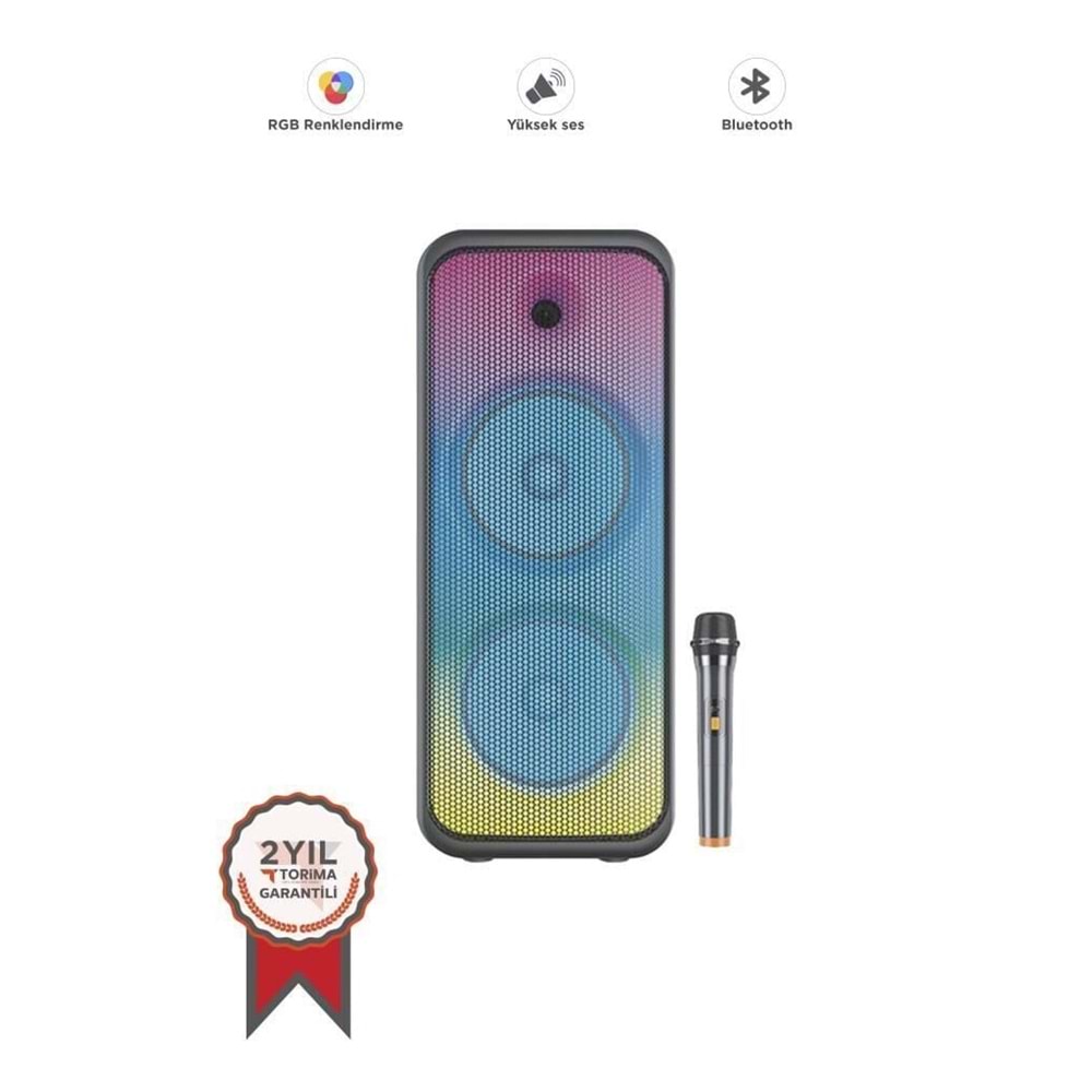 Torima D30 Siyah Mikrofonlu Kumandalı Bluetooth Hoparlör