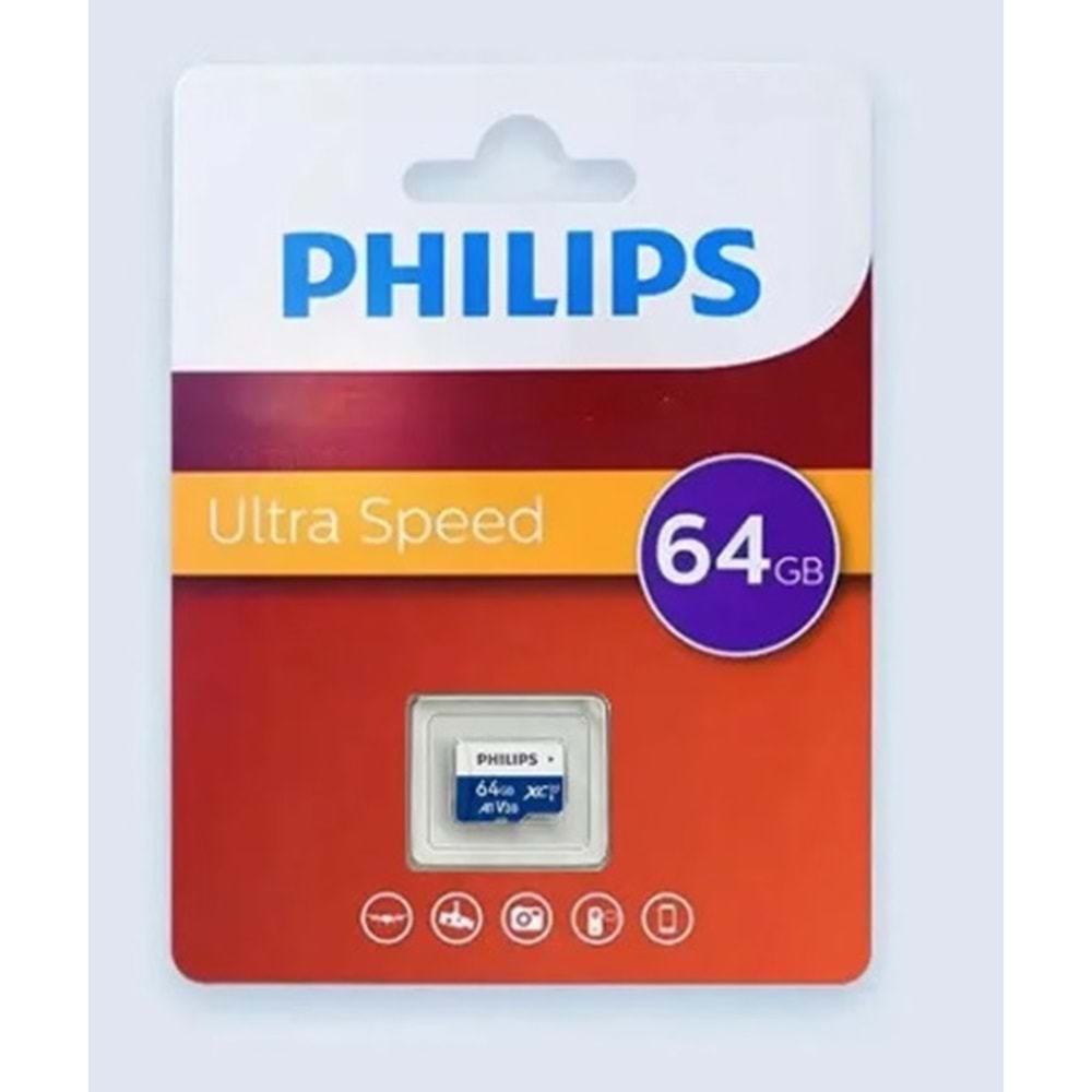 Philips 64GB Class 10 V30 MicroSD Hafıza Kartı