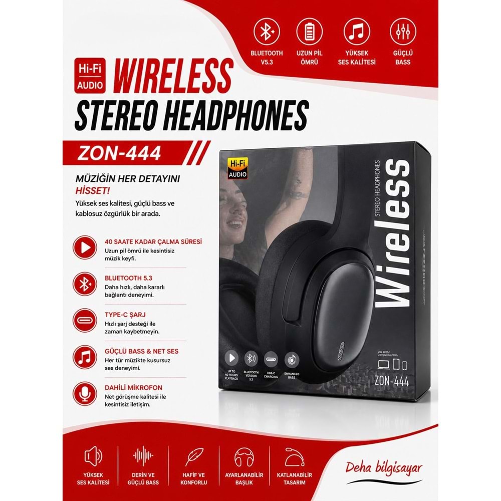 Yk Design ZON444 Kulaküstü V5.3 Bluetooth Çok Renkli Kulaklık