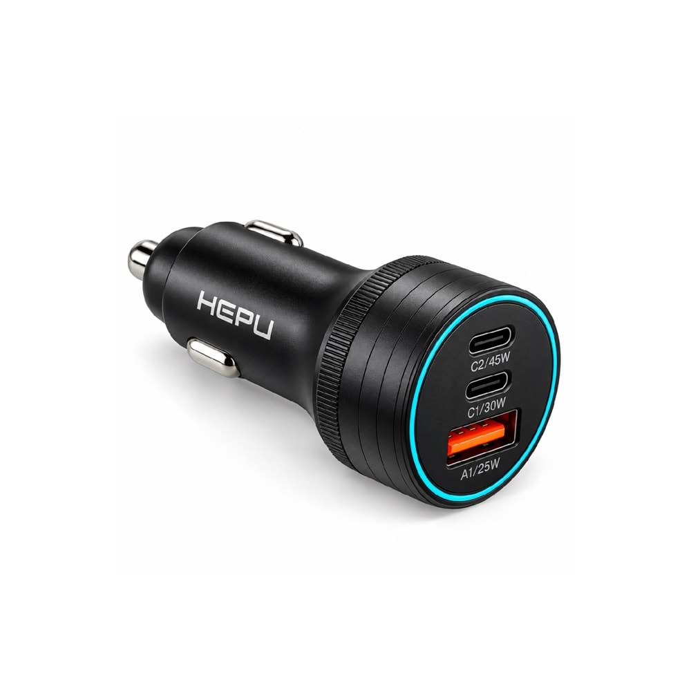 HEPU HP-AD01 45W Hızlı Araç Şarjı – Type-C & USB Çıkışlı