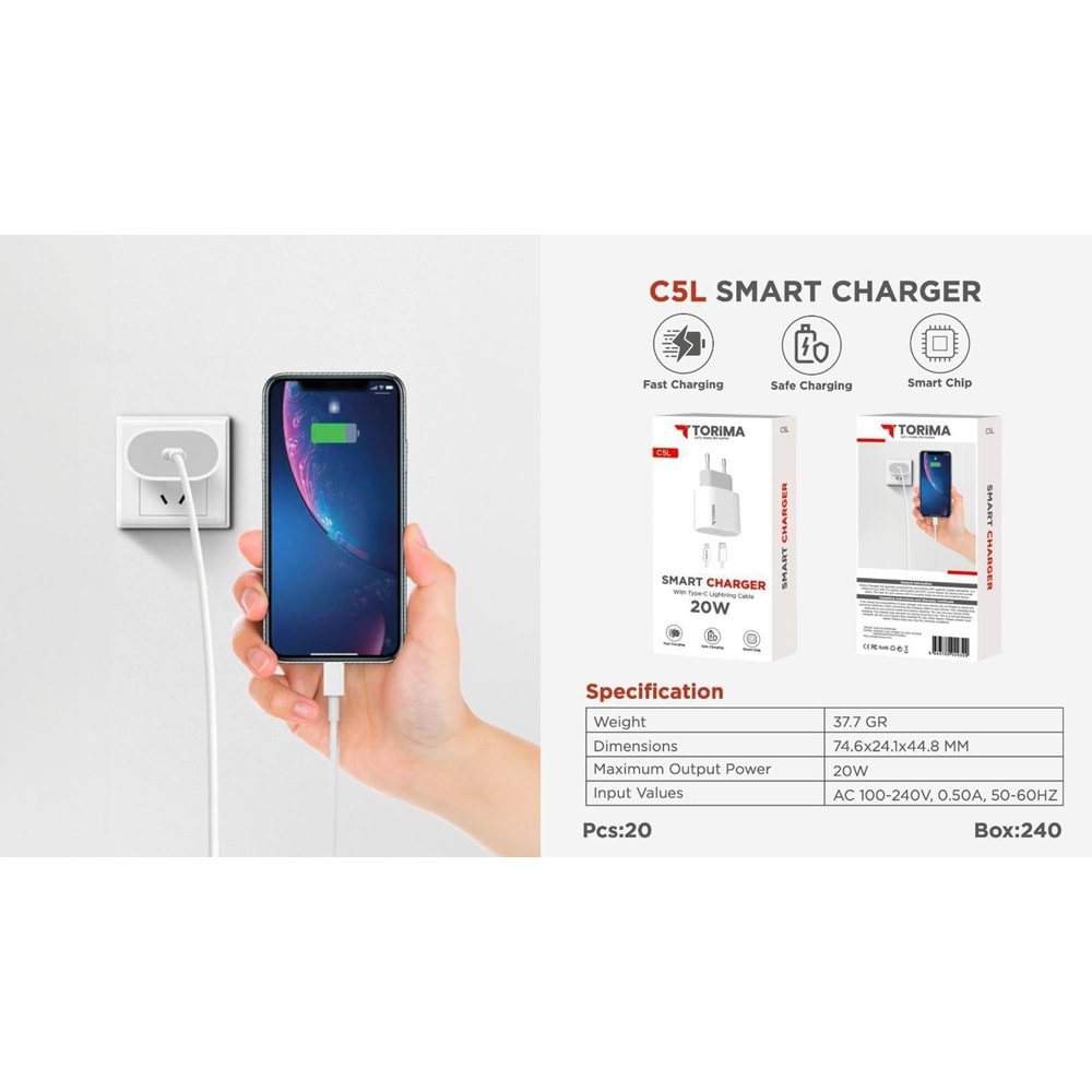 Torima C5L PD İphone Set 20W Şarj ALeti