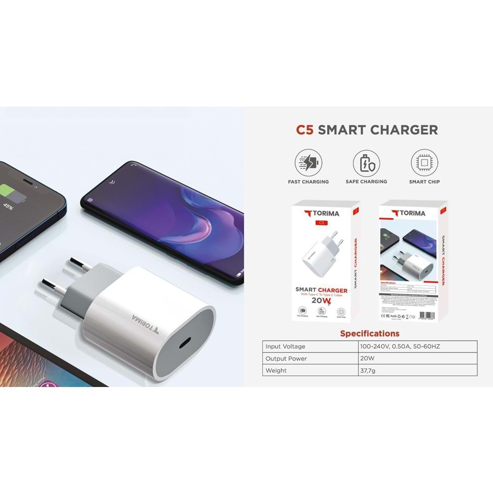Torima C5 PD 20W Şarj Başlıgı