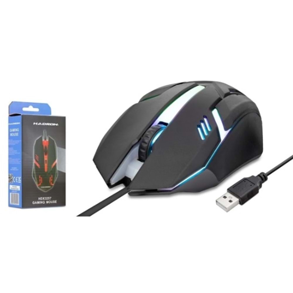HADRON HDX3257 Kablolu Ledli Oyun Mouse 1600 DPI 140cm